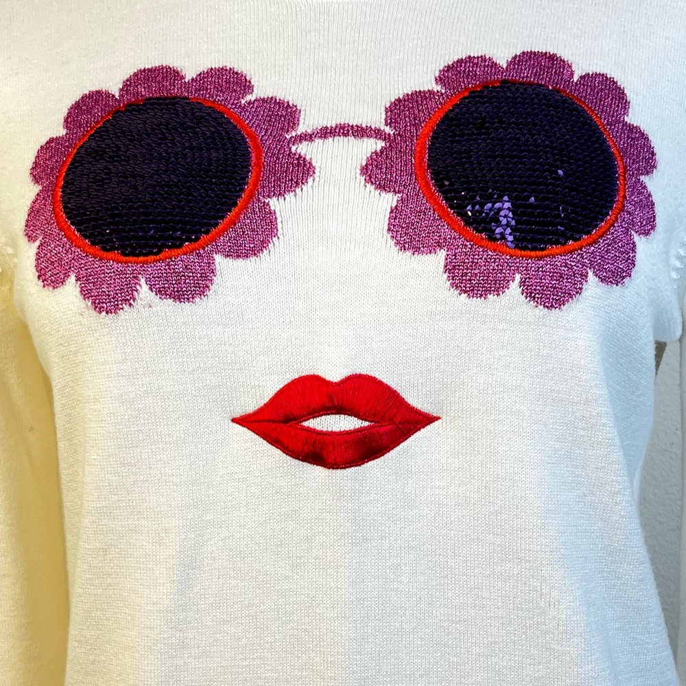 Kate Spade Sequin Sunnies Sweater  Size Small